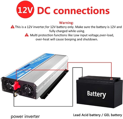 inversor de corriente puro DC12V de la onda sinusoidal 3000W a AC120V con teledirigido