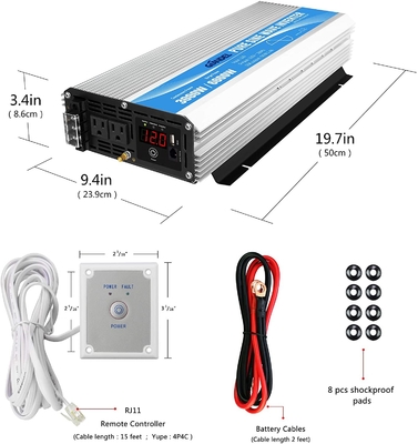 inversor de corriente puro DC12V de la onda sinusoidal 3000W a AC120V con teledirigido