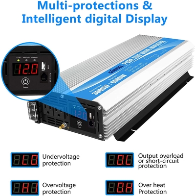 inversor de corriente puro DC12V de la onda sinusoidal 3000W a AC120V con teledirigido