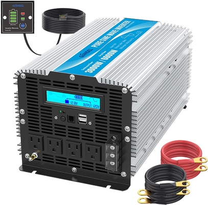 Exhibición pura del inversor 12V 24V LCD de la onda sinusoidal 3000 del vatio teledirigido