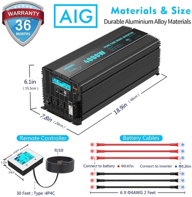 Inversor de corriente puro resistente solar híbrido de la onda sinusoidal de Giandel 4000W del inversor de DC24V